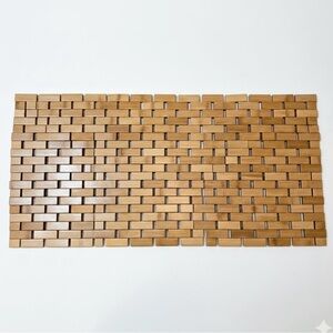 Eco-Friendly Bamboo Wood Bath Mat - Non-Slip Spa Shower Mat NWOT 24” x 17”
